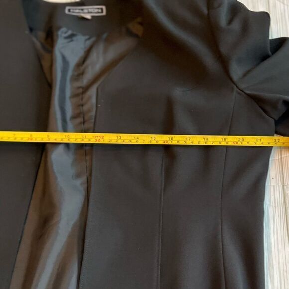 Halston Blazer Size 14 Black Open Minimalist Work - Picture 7 of 8
